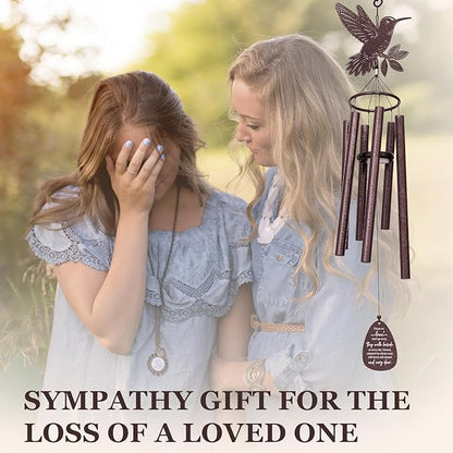 Memorial Wind Chimes for Loss of Loved One, Hummingbird Wind Chimes,Sympathy Gifts for Loss of Loved One, Bereavement Gifts Idea,Home Decor Outdoor Garden Patio (37 in) (Those We)