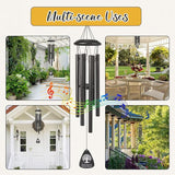 Memorial Gifts for Loss of Grandpa, 25''Memorial Wind Chimes of Sympathy Gifts for Loss of Grandpa,Condolence/Bereavement/Remembrance Gift,Windchimes in Memory,Funeral Decor for Garden Outside,Black