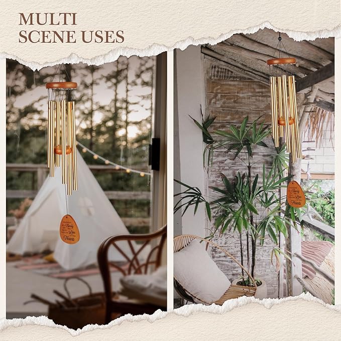 Leebbsin 50th Wedding Anniversary Wind Chime, Happy 50th Anniversary Romantic Gifts for Couple, Parents, Wife, Husband, Friends, Golden Anniversarys Keepsake Gifts Ideas