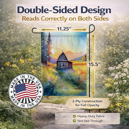 Caroline's Treasures Montana Bitterroot in Watercolor Garden Flag Mailbox Flag Decorative Yard Flag Banner Outside Patio Artwork Yard Flower Beds, Garden Size, Multicolor