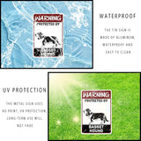 snowsun Warning Metal Signs Protected by Basset Hound Dog Tin Sign for Home Garden Yard Street Wall Decor 8×12 Inches