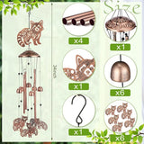 Raccoon Wind Chimes Outdoor Decorations for Women Men Mom Wife Grandma Birthday Gifts Memorial Metal Raccoon Wind Chimes for Outside Indoors, Lawn, Patio, Home, Porch, Yard Decor, Garden Decor