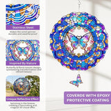 Butterfly Wind Spinner Outdoor Hanging for Yard Garden for Women Mom Grandma Birthday,12 inch 3D Hanging Wind Sculptures Metal Wind Spinners for Outside, Garden, Patio, Yard Decor