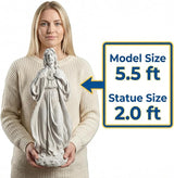 Sacred Heart of Jesus Statue 24.4'' H Large Jesus Statue Catholic Statues for Outdoor Garden Yard Lawn Patio, Resin Sculpture Outdoor/Indoor Religious Gift, Gray