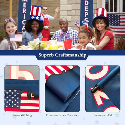 250th Independence Anniversary Banner Set, Vertical Patriotic Hanging Banners, Red White Blue, Polyester, 30 x 180cm, 4th of July Decorations, Wall Porch Door Decor, 1776-2026