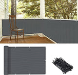 LOVE STORY 3'x6' Dark Grey Balcony Screen Privacy Fence Cover UV Protection (HDPE) Weather-Resistant 3 FT Height Shield for Deck, Patio, Backyard, Outdoor Pool, Porch, Railing