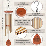 Aunt Gifts Wind Chimes - Metal Windchimes with Card Indoor Outdoor Hanging Decor for Garden Patio Yard Balcony Backyard Appreciation Christmas New Year Birthday Gift for Aunts from Niece
