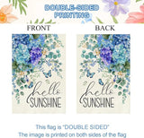 Baccessor Spring Garden Flag 12.5 x 18 Inch, Blue Purple Hydrangea Double Sided Burlap Welcome Small Yard Flag Seasonal Holiday Lawn Proch Outdoor Outside Decor
