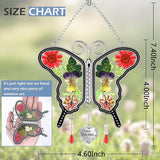 KY&BOSAM Butterfly Suncatcher I Love You Sister Stained Glass Panels Hangings for Windows Suncatchers Pressed Real Flower Wing in Glass Dream Catchers Birthday Mother`s Day Wind Chimes