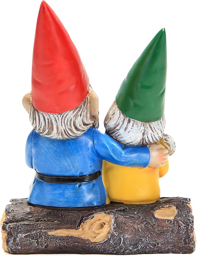Smadeer Garden Gnome Statue for Outdoor Decoration,Couple in Love Gnome Figurine for Patio Yard Lawn Outside Porch Decor,Garden Sculptures & Statues,Coffee Knome Romantic Forever Love
