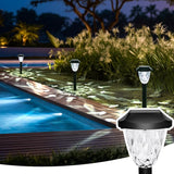 GIGALUMI 8 Pack Solar Lights Outdoor, Solar Pathway Lights with Great Pattern, Waterproof Auto On/Off Solar Powered Light for Outside Yard Garden Walkway Driveway Lawn Pathway