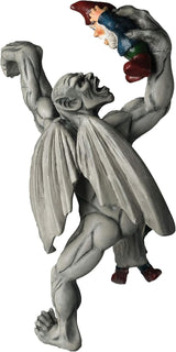 Great Gargoyle Gnome Massacre Fence Hanger - Polyresin Outdoor Wall Décor - Detailed Hanging Statue – Gnome with Gothic Climbing Grotesque Gargoyle for Patio, Porch, Fence, Garden