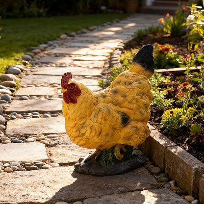 Chicken Statue Outdoor Decor,12.2''(H) Realistic Hen Garden Sculptures for Yard Lawn,Resin Animal Figurines Home Porch Patio Art Decorations