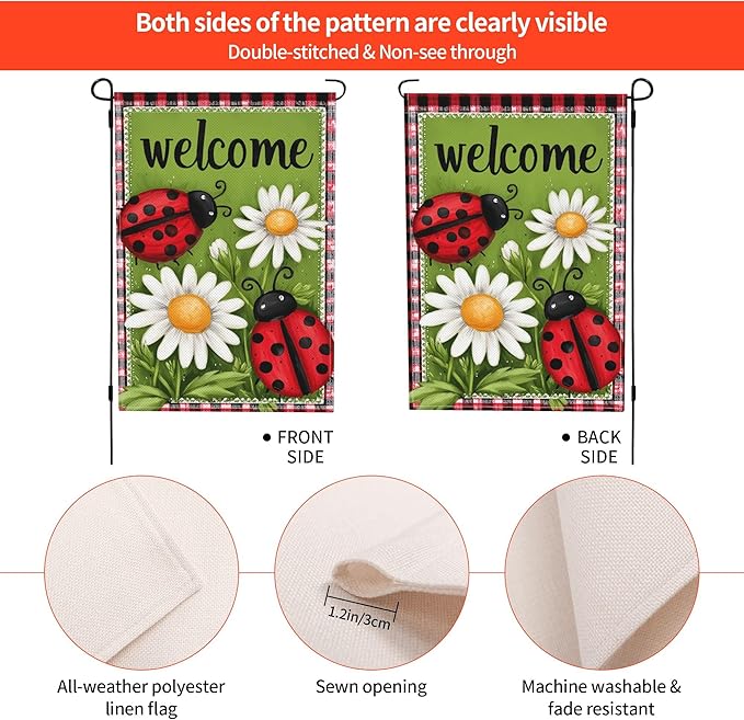 Aninal Flower Garden Flag Seasonal Double Sided 12 x 18 Inch Small Yard Flag for Indoor Outdoor Decor Holiday All Seasons