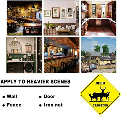 Deer Crossing Signs Square Funny Metal Signs for Home Decor Kids Room Gate Yard Sign Novelty Gifts 12"x12"