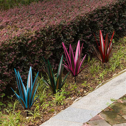 Tequila Rustic Sculpture, Metal Agave Plant Home Decor, DIY Hand Painted Metal Agave, Garden Yard Sculpture Lawn Home Art Decoration Statue, Garden Ornaments Outdoor Decor (Blue)