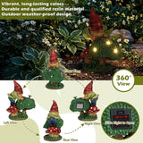 EXYGLO Solar Gnome Garden Decor Statue, 7.4" Gnome Gardener Outdoor Funny Decoration for Lawn, Patio, Yard, and Unique Housewarming, Birthday Ornament Gift for Mother, Friend, Family