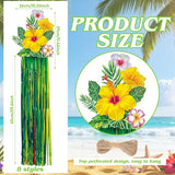 Affrolling 8 Pcs Hawaiian Luau Party Decoration Tropical Flower Hanging Decorations with Tassels for Hawaii Luau Tropical Floral Birthday Party Supplies 3.3 ft Outdoor Summer Door Banner Sign Decor