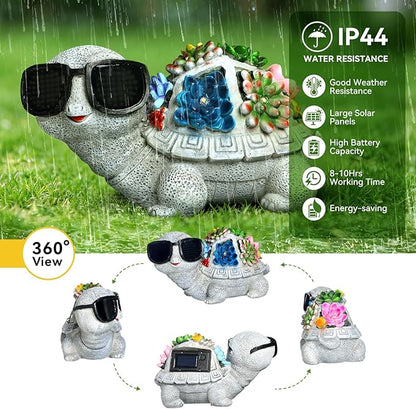 kyoryuger Mothers Day Solar Garden Decor Turtle for Women Mom Grandma Sister, for Mom, Solar Outdoor Decor for Patio Backyard Yard Lawn Decoration-Unique Birthday Present, Yard