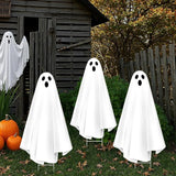 Bunny Chorus Halloween Decorations Outdoor: 3ct Extra Large Scary Ghost Yard Signs with Stakes, Corrugated Plastic, Outside Halloween Decor White Ghost for Kids Home School Yard Lawn Haunted House