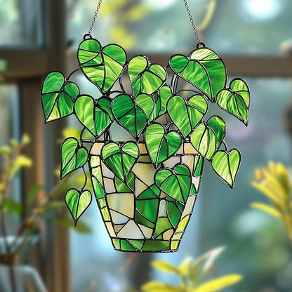 Monstera Leaves Acrylic Suncatcher Window Hanging Plant Mom Gift Garden Decor Plant Lover Gardener Gift