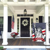 Patriotic Garden Flag 12x18 Inch Double Sided Statue of Liberty God Bless America Flag Memorial Day Independence Day Indoors Outdoors Decoration for Yard (God Bless America)