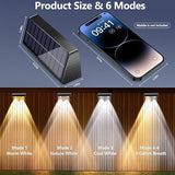Brizled Solar Fence Lights Outdoor, 12 Pack 6 Modes 2700/4500/6500K 250ml Fence Solar Lights, IP65 Waterproof Outdoor Wall Light Landscape Lighting for Backyard Garden Patio Deck Railing Wall Poolside