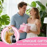 Solar Garden Statues Outdoor Decor – Cute Squirrel Statue with LED Lights, Waterproof Animal Figurine Lawn Ornament for Yard, Patio or Porch, Garden Decor Gift for Women & Mom