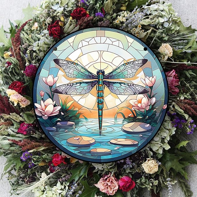 Dragonfly Acrylic Window Hangings, Indoor Dragonfly Stained Window Hanging Acrylic Art Wall Decoration Gift for Indoor Outdoor Home Garden Ornaments