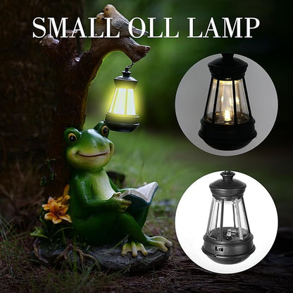 WENYLE Solar Garden Outdoor Statues Frog with Tree Solar Lantern, Lawn Decor Frog Figurine for Patio Balcony Yard, Yard Unique Christmas Birthdays Gift for Mom Grandma