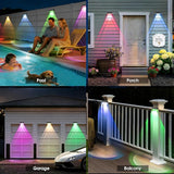 AUDLES Solar Fence Lights Outdoor, 8 Modes Warm & RGB 6 Color Fence Lights Solar Powered for Outside, IP65 Waterproof, 60 Lumens Solar Light for Step, Pathway, Garden, Deck, Stairs - 12 Pack