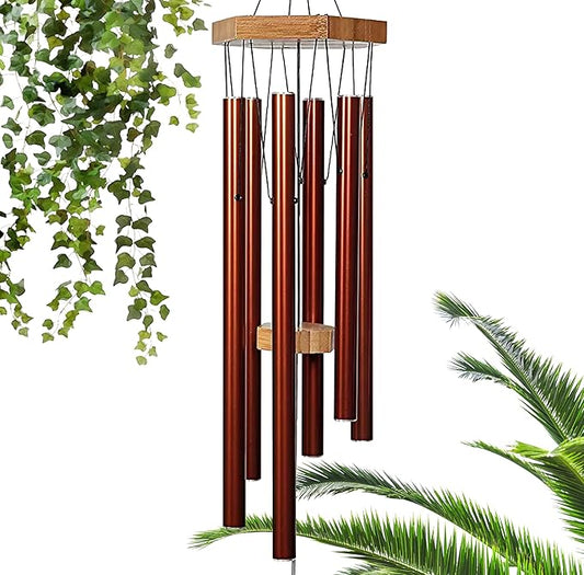 2 Pack Wind Chimes Gift Set - UpBlend Outdoors, 29” Copper-Red and 41” Blue Wind Chimes Bundle, Copper Gifts, WindChimes Outdoors Clearance