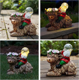 Spring Garden Blowing Bubbles Gnome Highland Cow Solar Statues, Funny Summer Gnome Outdoor Resin Sculptures Decor for Home Table Patio Lawn Porch Balcony, Housewarming