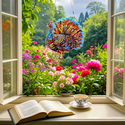 Thanksgiving Turkey Ornaments Colorful Window Hanging Decorations Home Wall Decor for Indoor Outdoor