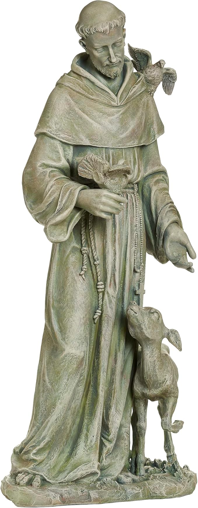 Joseph's Studio by Roman – 36.5" St. Francis with Fawn Garden Statue – Religious Outdoor Decor for Yard, Lawn, or Memorial