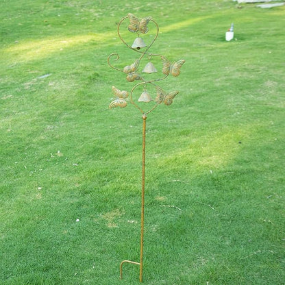 Butterflies Garden Stakes with Bells - Decorative Outdoor Yard Art, Decorative Garden Stakes for Outside Garden, Patio, Flower Bed, Pathway.