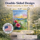 Caroline's Treasures North Dakota Wild Prairie Roses in Watercolor Garden Flag Mailbox Flag Decorative Yard Flag Banner Outside Patio Artwork Yard Flower Beds, Garden Size, Multicolor