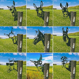 Farm Peeping Animal Metal Art Outdoor Decor Garden Fence Decoration, Farmhouse Backyard Hang Artwork Wall Decor, Outdoor Yard Art Patio Lawn Statue Gift for Loved Dad Grandpa (Donkey)