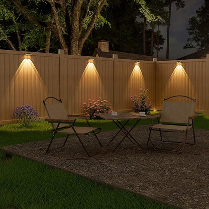 NIORSUN Solar Fence Lights,16 Pack Solars Deck Light,Warm White Color,Outdoor Bulb Waterproof Led IP65,Power Patio Lamp with Lenses for Outside/Backyard/Railing/Yard(White)