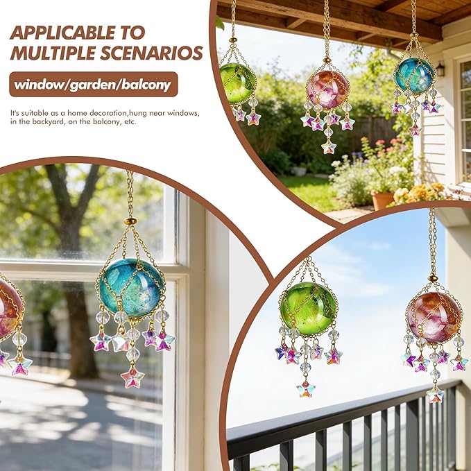 Crystal Suncatcher with 40mm Decorative Ball Window Hanging Ornament for Wall Meditation Space(Green)