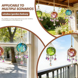 Pink Purple Crystal Suncatcher Hanging Decorative Ball Ornament with 40mm Crystal Ball Decor for Garden Window