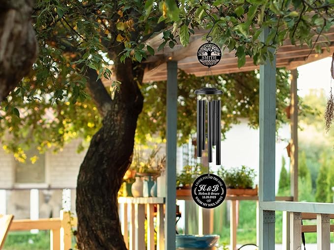 Personalized 37" Wind Chime Wedding Gifts for Couples 2025, Custom Anniversary Wedding Gift, Personalized