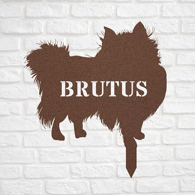 Personalized Pomeranian Copper Garden Statue Stake,Custom Pomeranian Outdoor Yard Art Decor,Memorial Remembrance Sculpture for Yard Garden Porch Lawn Grassland Park Farm Flowerpot Decor.