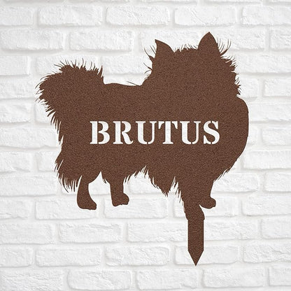 Personalized Pomeranian Copper Garden Statue Stake,Custom Pomeranian Outdoor Yard Art Decor,Memorial Remembrance Sculpture for Yard Garden Porch Lawn Grassland Park Farm Flowerpot Decor.