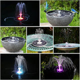 AISITIN 3.5W Solar Fountain Pump, LED Lighting Solar Water Pump Floating Fountain with 6 Nozzles, 1500mAh Battery Backup for Bird Bath, Fish Tank, Pond or Garden Decoration Solar Aerator Pump