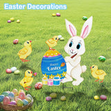 Easter Decorations Outdoor,4 Pack Metal Egg Bunny Yard Signs for Outside,Cute Easter Chick Decorations Garden Stakes for Lawn,Yard,Rabbit Gifts for Women