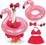 Abbylike 1 Set Hawaiian Porch Goose Outfits Summer Bikini Yard Goose Outfits Costume Clothes Fits Large 23'' Cement for Garden Yard Statue Pathway Decorations