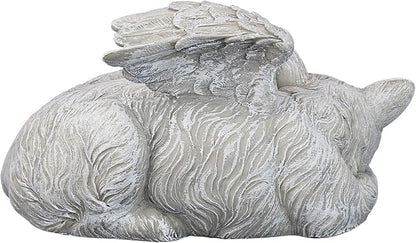 Design Toscano QL6080 Cat Angel Pet Memorial Grave Marker Tribute Statue, 10 Inches Wide, 5 Inches Deep, 5 Inches High, Antique Stone Finish
