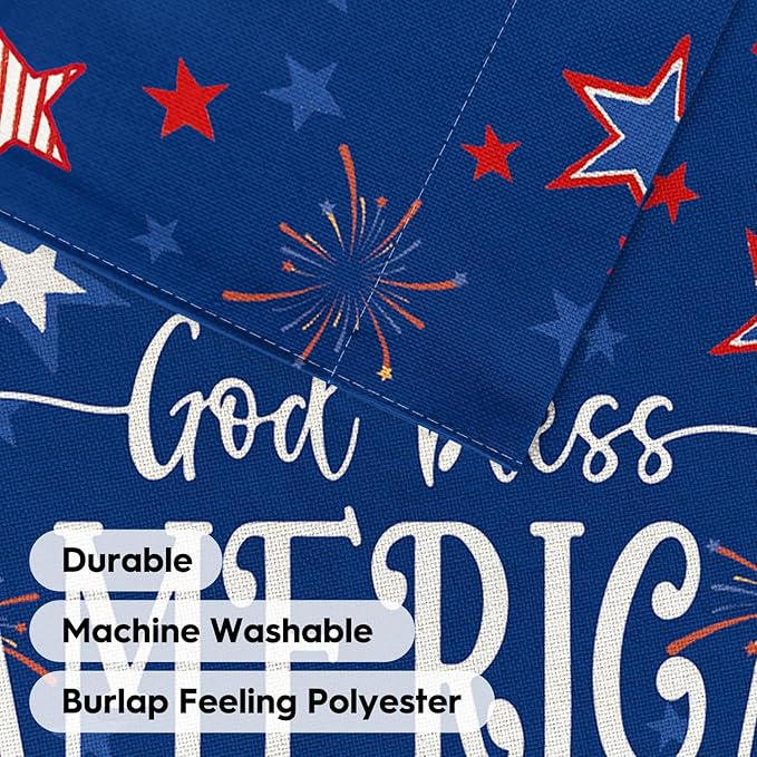 AVOIN colorlife God Bless America 4th of July Patriotic House Flag 28x40 Inch Double Sided Outside, Stars and Stripes Yard Outdoor Decoration