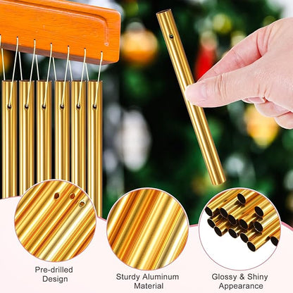 M METERXITY 20-Pack Wind Chime Tubes, Aluminum Wind Chime Empty Tubes, Metal Wind Bell for Adults Arts and Crafts/DIY Home Garden Outdoor Hanging Decorations [1x12cm, Gold]
